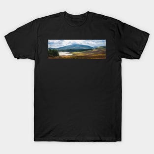 Panorama of Glen Isla in the Angus Glens in of Scotland T-Shirt